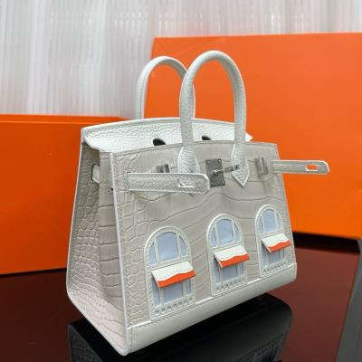 wholesale quality hermes faubourg birkin snow alligator